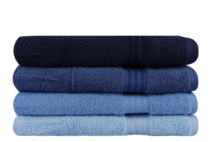 Aucune Juego de 4 toallas de baño - 70 x 140 cm - Azul